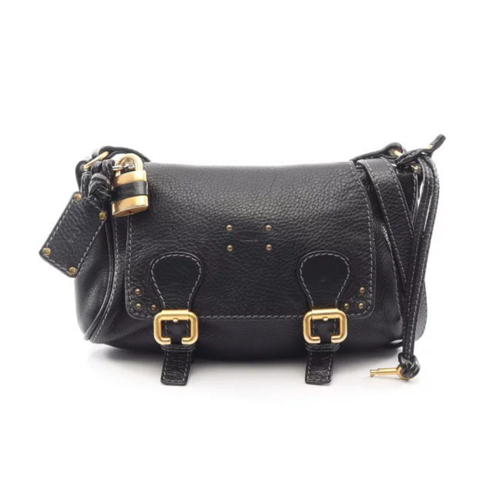 Chloe Paddington Shoulder Bag Leather Black
